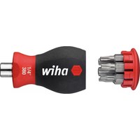 Отвёртка магнитная короткая с магазином бит, TORX, 6 бит, 1/4", в блистере WIHA 33744